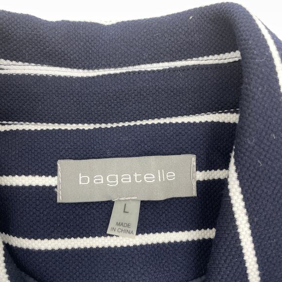 BAGATELLE Full Zip Asymmetrical Striped Jacket Women's Size Large - Picture 3 of 6